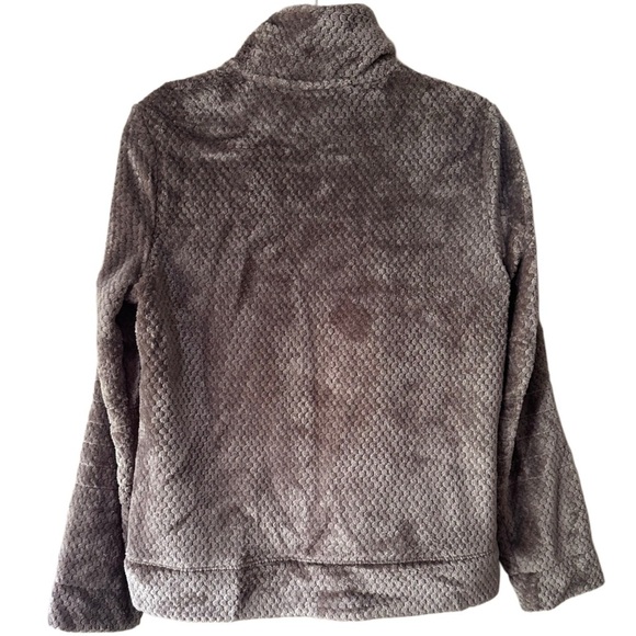 Free Country Brown Driftwood Fleece Medium Textured Zip Up Jacket w/ Collar - Picture 10 of 10